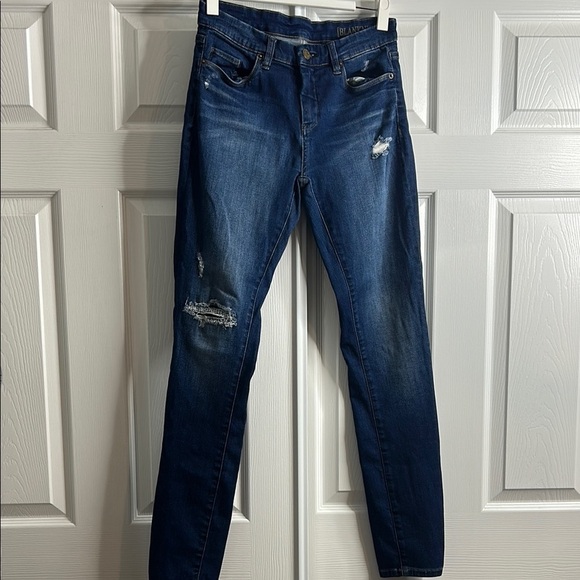 Blank NYC Blue Skinny Jeans with Distressed Details - Picture 1 of 7